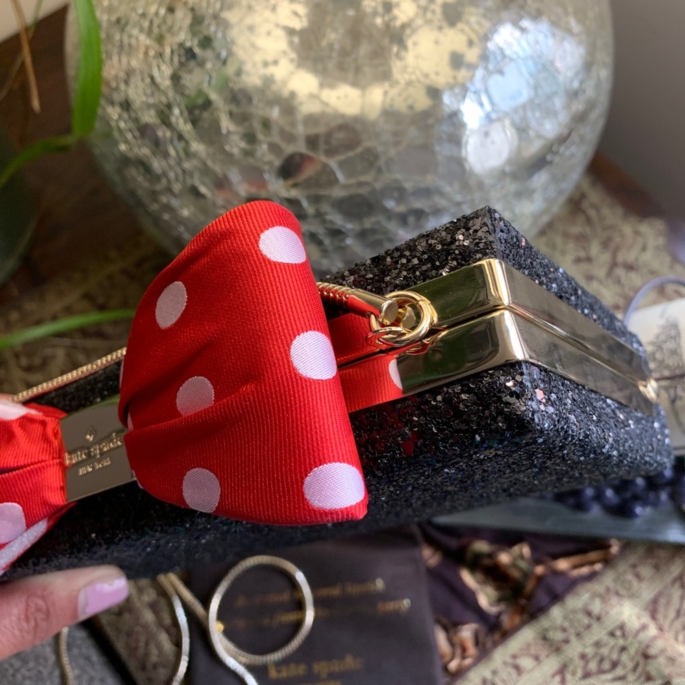 RARE🔥Authentic KATE SPADE Minnie Mousse glitter box Crosby - Picture 9 of 16